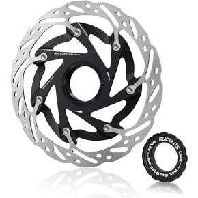 BUCKLOS Centerlock 140mm Bike Disc Brake Rotor - Mountain Bike Road Bike MTB Center Lock Stainless Steel Bicycle Disc Brakes Rotors for E-bike/BMX(Black)