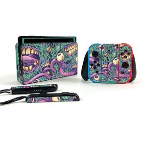 MightySkins Skin Compatible with Nintendo Switch OLED - Eyes and Teeth | Protective, Durable, and Unique Vinyl Decal wrap Cover | Easy to Apply, Remove, and Change Styles | Made in The USA