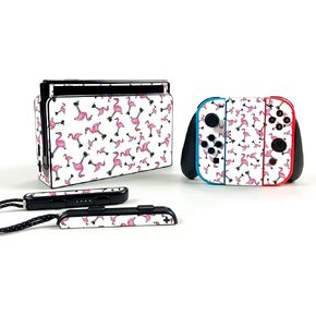 MightySkins Skin Compatible with Nintendo Switch OLED - Cool Flamingo | Protective, Durable, and Unique Vinyl Decal wrap Cover | Easy to Apply, Remove, and Change Styles | Made in The USA