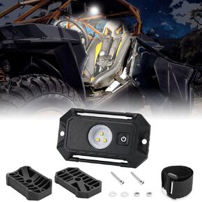 LED UTV Dome Light, Universal Roll Bar Mount LED Interior Light Utility Roll Cage Reading Light Map Light UTV Dome Light for Trucks ATV Polaris RZR Can Am Boat Off-Road Car - RGBW