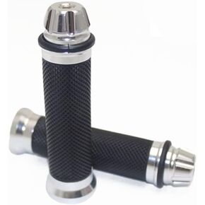 مقابض مقبض عالمية للدراجات النارية مقاس 7/8 بوصة، سباق مطاطي مضاد للانزلاق بدون مقبض طرفي متوافق مع Yamaha Honda Kawasaki Triumph Dirt Bike، هدية 50 حزمة من ملصقات الدراجات النارية (فضية) in Kuwait