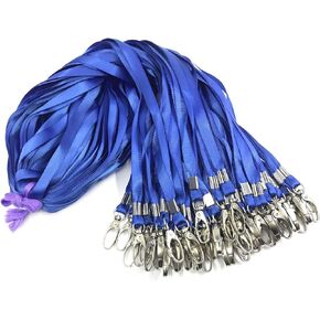 Black Lanyards Bulk Lanyards for Id Badges 50 Pack Each 17.7-Inch Lanyard Clip Woven Badge Lanyard with Clip Swivel Hooks (Black, 50)