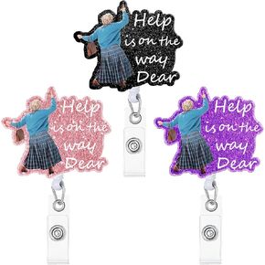 3pcs Silly Goose Glitter Retractable Badge Reels ID Name Badge Holder Medicine Bottles Badge Reels with Clip and Retractable Cord for Nurse Office