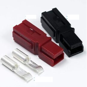 30 Amp Anderson Powerpole Connectors, PP15 to 45, Red and Black Housing, w/12-16 AWG Heavy Duty Contact 30A, 600V (Pack of 12 Set)