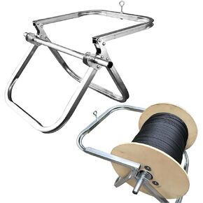 Folding Durable Single Spool Cable Rack - Commercial Industrial Grade Steel Wire Dispenser - Spool Rack Cable Box - Spool Dispenser Bulk Cable Holder & Load Capacity 100 lbs - 12in