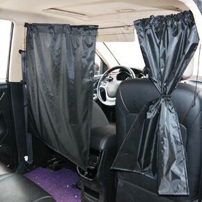 Set of 3 Car Privacy Curtains, Detachable Window Sun Shades, 1 Rear Seat Divider Partition & 2 Side Window Divider Curtain Baby Shades, Block UV Rays Car Window Covers for SUV Van Travel Camping Nap