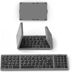 SIKAI CASE لوحة مفاتيح لاسلكية قابلة للطي مع لوحة مفاتيح رقمية، لوحة مفاتيح لاسلكية فرنسية أوروبية بتصميم AZERTY للكمبيوتر اللوحي/ipad/Mac، لوحة مفاتيح للسفر قابلة لإعادة الشحن in Kuwait