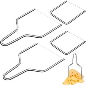4 Pcs Stainless Steel Cheese Slicer with Wire Cheese Cutter for Kitchen Block Cheese and Butter Slicer Tool (Y Type & U Type)