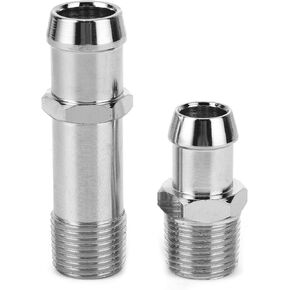 Heater Hose Fitting, 2pcs Universal Stainless Steel Heater Hose Connector, for 3/4in Water Pump 5/8in Intake Auto Car Accessory