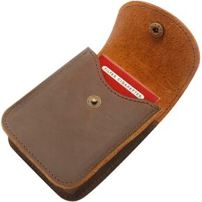 boshiho Playing Card Case, Genuine Leather Double Playing Cards Deck Holder for Magicians and Poker Players, Camping Holidays Trips