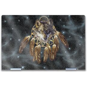 Glossy Glitter Laptop Skin Compatible with HP Envy x360 14" (2023) - Wolf Dreams - Premium 3M Vinyl Protective Wrap Decal Cover - Easy to Apply | Crafted in The USA by MightySkins