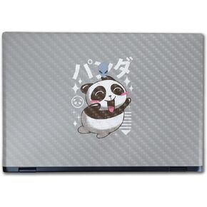 Carbon Fiber Laptop Skin Compatible with Alienware M16 R2 (2024) - Panda Kawaii - Premium 3M Vinyl Protective Wrap Decal Cover - Easy to Apply | Crafted in The USA by MightySkins
