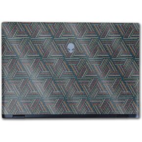 Glossy Glitter Laptop Skin Compatible with Alienware M16 R2 (2024) - Triangle Stripes - Premium 3M Vinyl Protective Wrap Decal Cover - Easy to Apply | Crafted in The USA by MightySkins