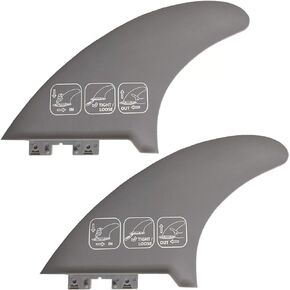 7" Fins for Inflatable, SUP, airSUP, Minimum Flex Fin for River Lake and Surf ClickFins (Gray (2 fins))