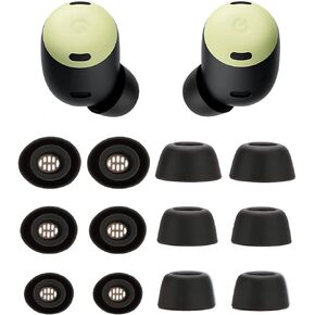 Eartips Compatible with Pixel Buds Pro Earbuds, 6 Pairs S/M/L Sizes Soft Silicone Replacement Ear Tips Eartips Earbuds Tips Compatible with Pixel Buds Pro, Black