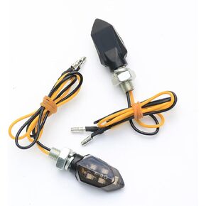 Amber LED Turn Signal for Motorcycle - 12V Motorbike Led Lights Indicator for Front & Rear Smoked Lens Lamp Compatible with Harley, Iron 883 Fat Bob Softail, Touring, Sportster
