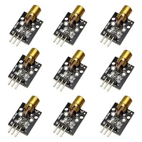 5V 3 Pins KY-008 650nm Dot Diode Copper Head Laser Sensor Transmitter Module for Arduino AVR (9 Pack)