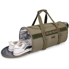 حقائب سفر من القماش الخشن من WITZMAN للرجال، حقيبة سفر كبيرة من القماش لعطلة نهاية الأسبوع طوال الليل، حقيبة من القماش الخشن مع حجرة أحذية (A8006 بني) in Kuwait