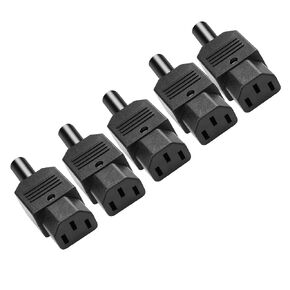 IEC C13 Power Plug Connector C13 Female Plug Rewirable Power Adapter Connector 3 Pin Power Socket Connectors 250V 10A AC Power Extension Adapter(5 PCS)