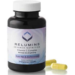 Relumins Advance Vitamin C - MAX Skin Brightening Complex with Rose HIPS & Bioflavonoids - 180 Capsules