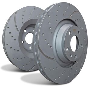 EBC Brakes GD1401 3GD Series Dimpled and Slotted Sport Rear Rotor Set (1 left and 1 right rotor), Metallic