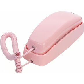Telephone Landline Phones, TelPal Corded Home Phone, Trimline House Phone for Landline Wall Mount, Big Button Wall Phone with Flash, Redial, Ringer High/Low, Retro Phone No AC Power Required (Ivory)