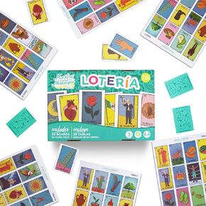 Loteria Traditional Loteria Mexicana Game 20 Player Water-Resistant PVC Boards and Card Deck Perfect for Cinco de Mayo, Mexican Themed Parties, Christmas and Birthdays (Boards 1-20)