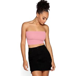 Emmalise Women's Crop Tube Cotton Jersey Top Shirt