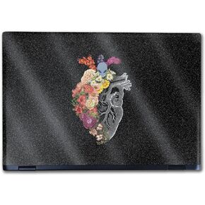 Glossy Glitter Laptop Skin Compatible with Alienware M16 R2 (2024) - Spring Heart - Premium 3M Vinyl Protective Wrap Decal Cover - Easy to Apply | Crafted in The USA by MightySkins