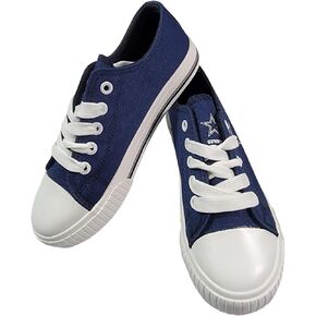 FOCO NFL Team Kids Low Top Big Logo Canvas Shoes Sneakers (Dallas Cowboys, US Footwear Size System, Big Kid, Men, Numeric Range, Medium, 11-12)