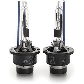 HYB D4R HID Bulbs, 6000K Diamond White Xenon Replacement D4R HID Headlight Bulb, 35W Low Beam 42406 66450 42406WX Car Headlamps, IP68 Waterproof Design (Pack of 2)