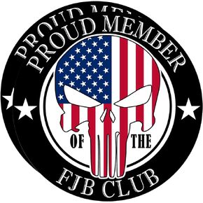 eDesign Proud Member of The FJB Club Vinyl Sticker Decal - 4 Inches - FJB Sticker for Car Truck SUV Van Window Bumper Wall Laptop Tablet Cup Tumbler and Any Smooth Surface 2-Pack