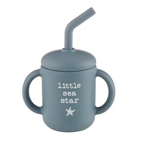 Stephan Baby Sippy Cups - Soft Silicone Baby Training Cup with Lid & Straw, 4-Ounce, Sea Star