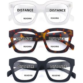Bifocal Reading Glasses For Women Blue Light Computer Readers Clear Top Oversized Fashion Matte Frame Eyeglasses