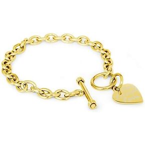 Stainless Steel Live Laugh Love Engraved Heart Tag Charm (Silver, Gold, Rose Gold)