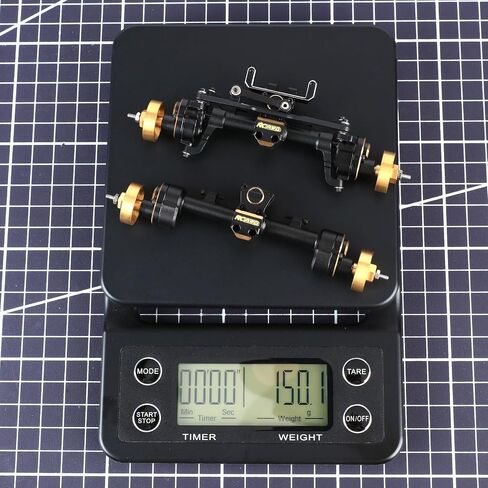 RCAWD Brass SCX24 Portal Axle Set with Servo Seat for Wrangler Bronco Gladiator C10 Deadbolt Upgrades, 6mm Extended Axle Shaft for Wider Chassis Bigger Wheels, 12T Gear Up 30% Speed for Axial SCX24 in Saudi Arabia
