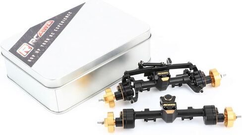 RCAWD Brass SCX24 Portal Axle Set with Servo Seat for Wrangler Bronco Gladiator C10 Deadbolt Upgrades, 6mm Extended Axle Shaft for Wider Chassis Bigger Wheels, 12T Gear Up 30% Speed for Axial SCX24 in Saudi Arabia