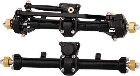 Full Metal Front & Rear Axles Set with Gear Drive Shaft for SCX24 Deadbolt JLU C10 Bronco Gladiator Axial 1/24 RC Crawler Upgrade Parts (Black) in Kuwait