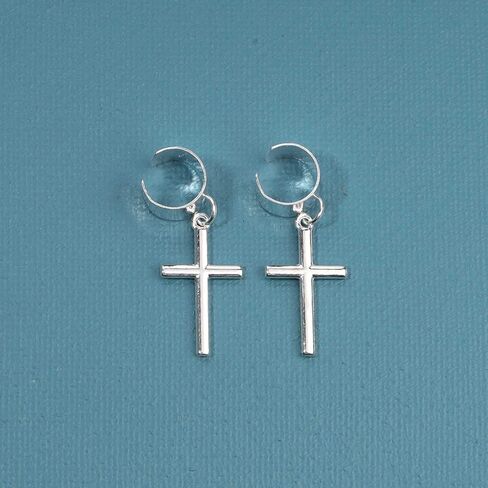 Cross Dangle Ear Cuff Earrings Gold Dangle Ear Cuff with Cross Clip on Earrings Vintage Clip Cuff Earrings Non Pierced Cartilage Cuff Earrings for Women and Girls in Saudi Arabia