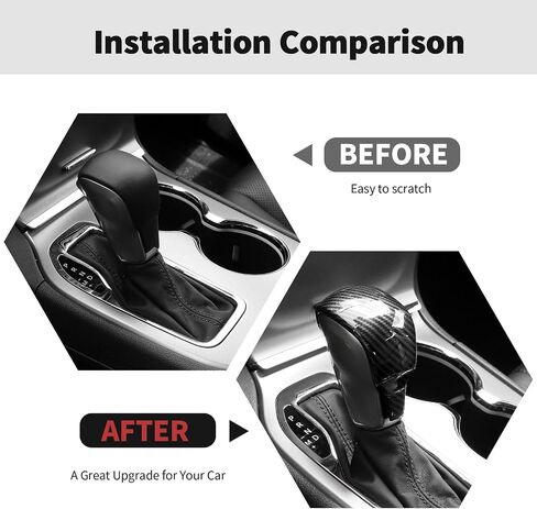 RT-TCZ Carbon Fiber Gear Shift Knob Cover Trim Decorative Interior Accessories for Jeep Grand Cherokee 2017-2020 in Saudi Arabia
