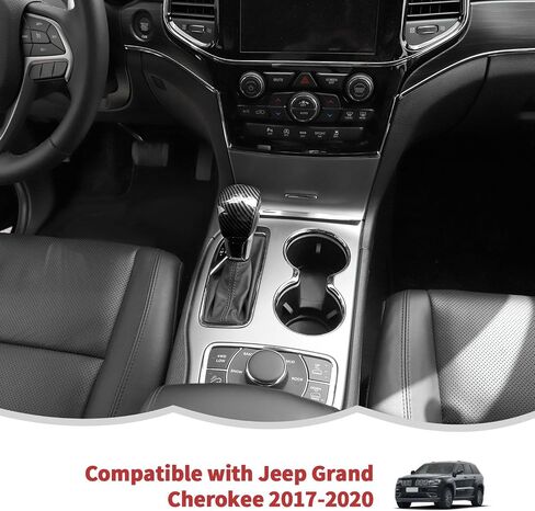 RT-TCZ Carbon Fiber Gear Shift Knob Cover Trim Decorative Interior Accessories for Jeep Grand Cherokee 2017-2020 in Saudi Arabia
