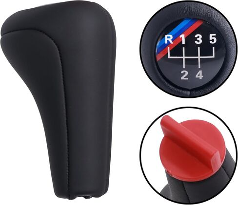 HiSport Gear Shifter Knob,5-Speed Leather Car Stick Shifting Knobs Shifter Lever Compatible with BMW E34 E39 M5 M3 M6 E36 E46 E21 E30 and Most Manual Transmission Vehicle in Saudi Arabia