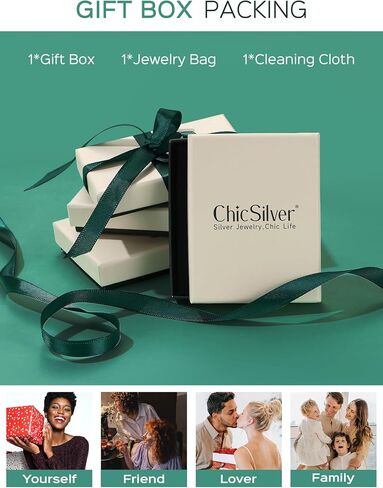 ChicSilver هوب أقراط الرجال 925 فضة رجالي أقراط هيبوالرجينيك أقراط للرجال هدية للأب (مع صندوق هدية) in Kuwait