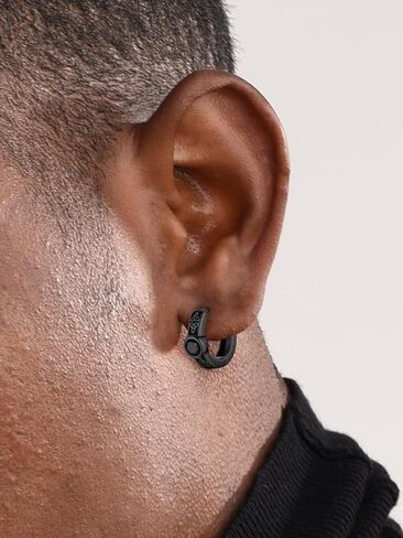 ChicSilver هوب أقراط الرجال 925 فضة رجالي أقراط هيبوالرجينيك أقراط للرجال هدية للأب (مع صندوق هدية) in Kuwait