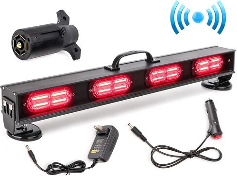 شريط إضاءة مقطورة سحب لاسلكي مقاس 23 بوصة مع جهاز إرسال شفرة RV ذو 7 سنون وبطارية قابلة لإعادة الشحن وقاعدة مغناطيسية قوية للسيارات والشاحنات على الطرق in Kuwait