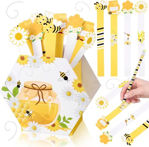 60 Pcs Bee Themed Flip Sticks with Storage Cup Talking Stick Flip Name Sticks Grouping Sticks for Classroom Behavior Management Tool for Educational Learning Activities Tool Class Homeschool in Saudi Arabia