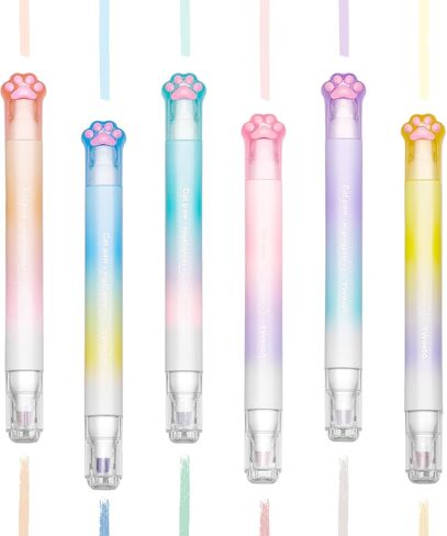 6 قطع من أقلام التحديد اللطيفة، أقلام تحديد جمالية ذات طرف مزدوج بألوان متنوعة، أقلام تحديد الكتاب المقدس لا تنزف، مجموعة أقلام تحديد باستيل لطيفة للوازم المدرسية المكتبية in Kuwait