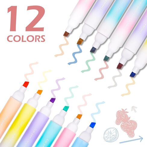 6 قطع من أقلام التحديد اللطيفة، أقلام تحديد جمالية ذات طرف مزدوج بألوان متنوعة، أقلام تحديد الكتاب المقدس لا تنزف، مجموعة أقلام تحديد باستيل لطيفة للوازم المدرسية المكتبية in Kuwait