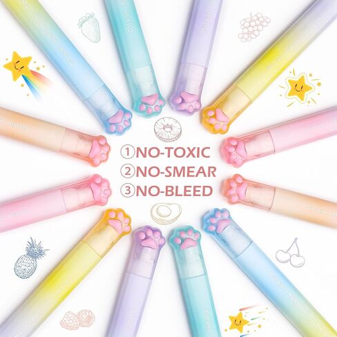 6 قطع من أقلام التحديد اللطيفة، أقلام تحديد جمالية ذات طرف مزدوج بألوان متنوعة، أقلام تحديد الكتاب المقدس لا تنزف، مجموعة أقلام تحديد باستيل لطيفة للوازم المدرسية المكتبية in Kuwait