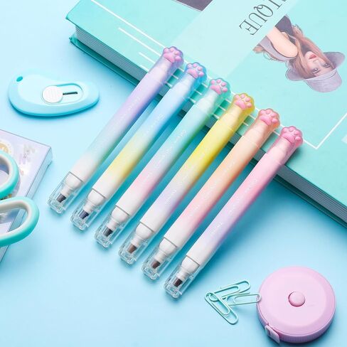 6 قطع من أقلام التحديد اللطيفة، أقلام تحديد جمالية ذات طرف مزدوج بألوان متنوعة، أقلام تحديد الكتاب المقدس لا تنزف، مجموعة أقلام تحديد باستيل لطيفة للوازم المدرسية المكتبية in Kuwait